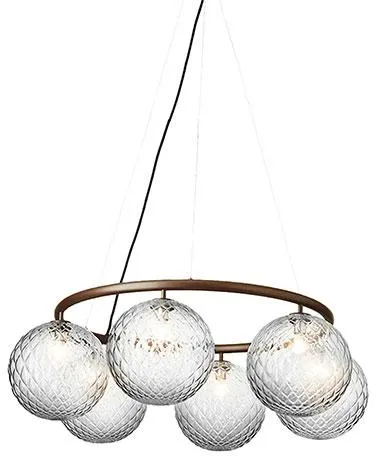 Nuura Miira 6 Circular Kronleuchter Dunkelbronze/Optic Klar